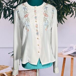 Vintage Cottagecore Button Down Blouse